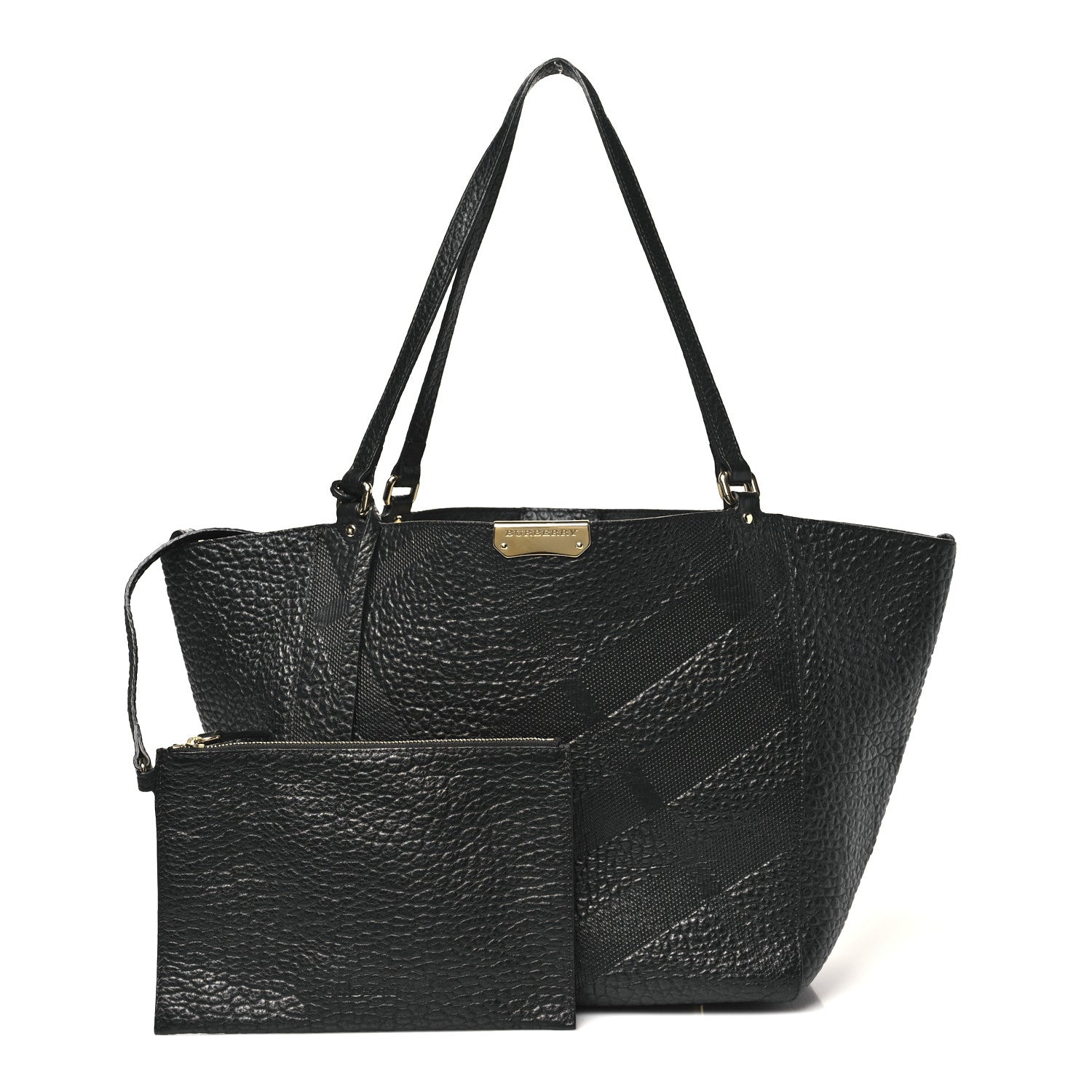 Heritage Grain Check Embossed Medium Dewsbury Tote Black