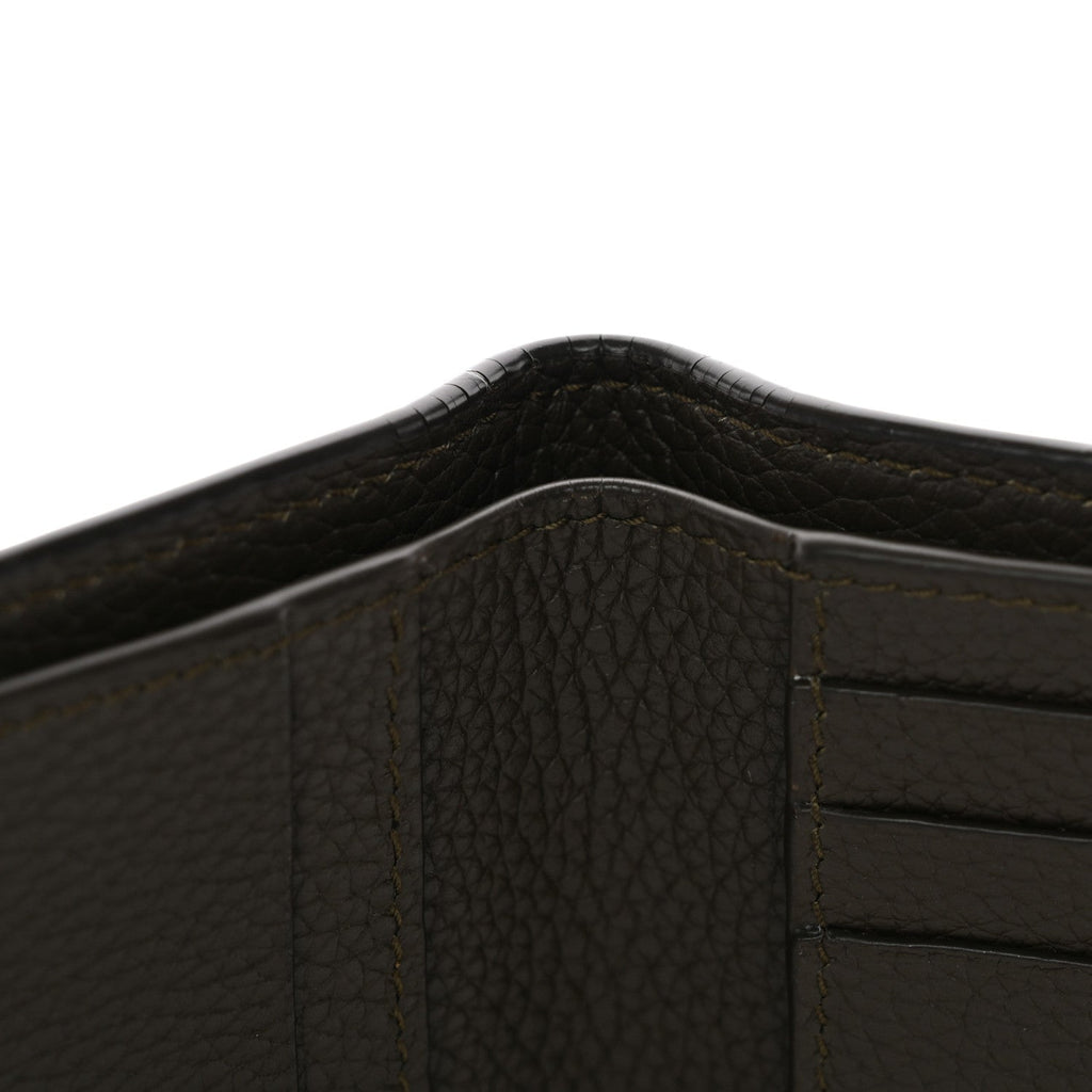 Calfskin Techno Credit  Wallet Dark Khaki