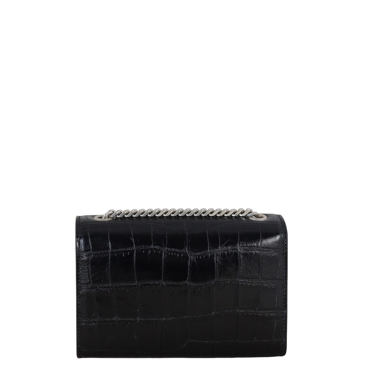 Saint Laurent Kate Tassel Chain Bag Small Croc-Embossed