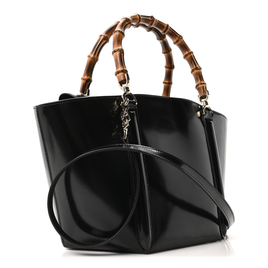 Spice Lux Nappa Bamboo Basket Bag Black