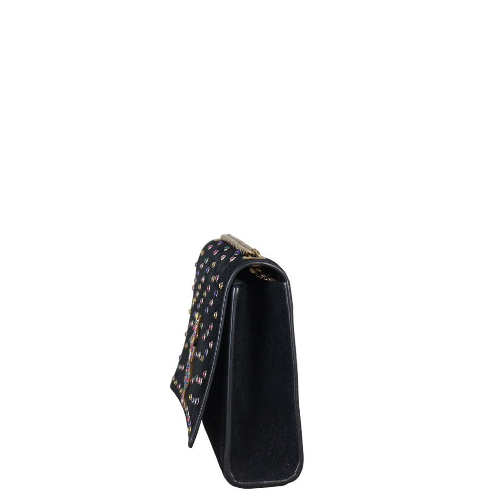 Saint Laurent Kate Chain Bag Medium Suede Crystals