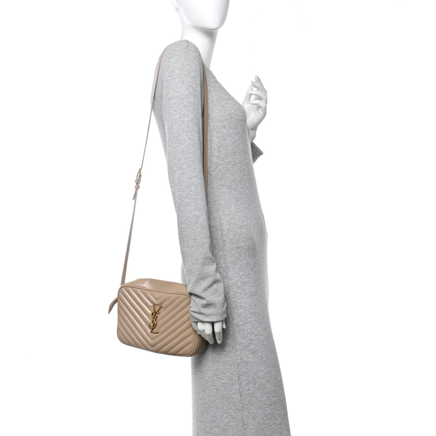 Calfskin Matelasse Monogram Lou Camera Bag Nude Powder