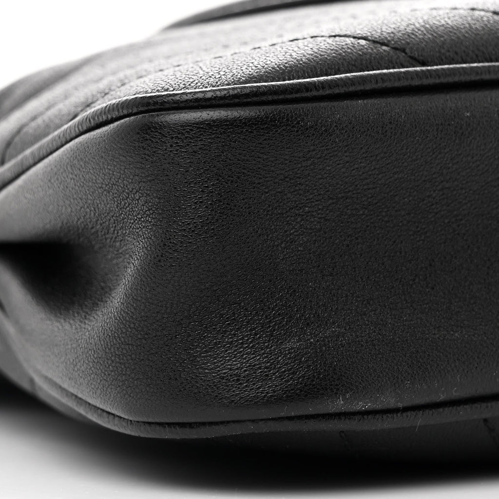 Sakai Be Green Calfskin Diagonal Stitched Small Blondie Tote Black