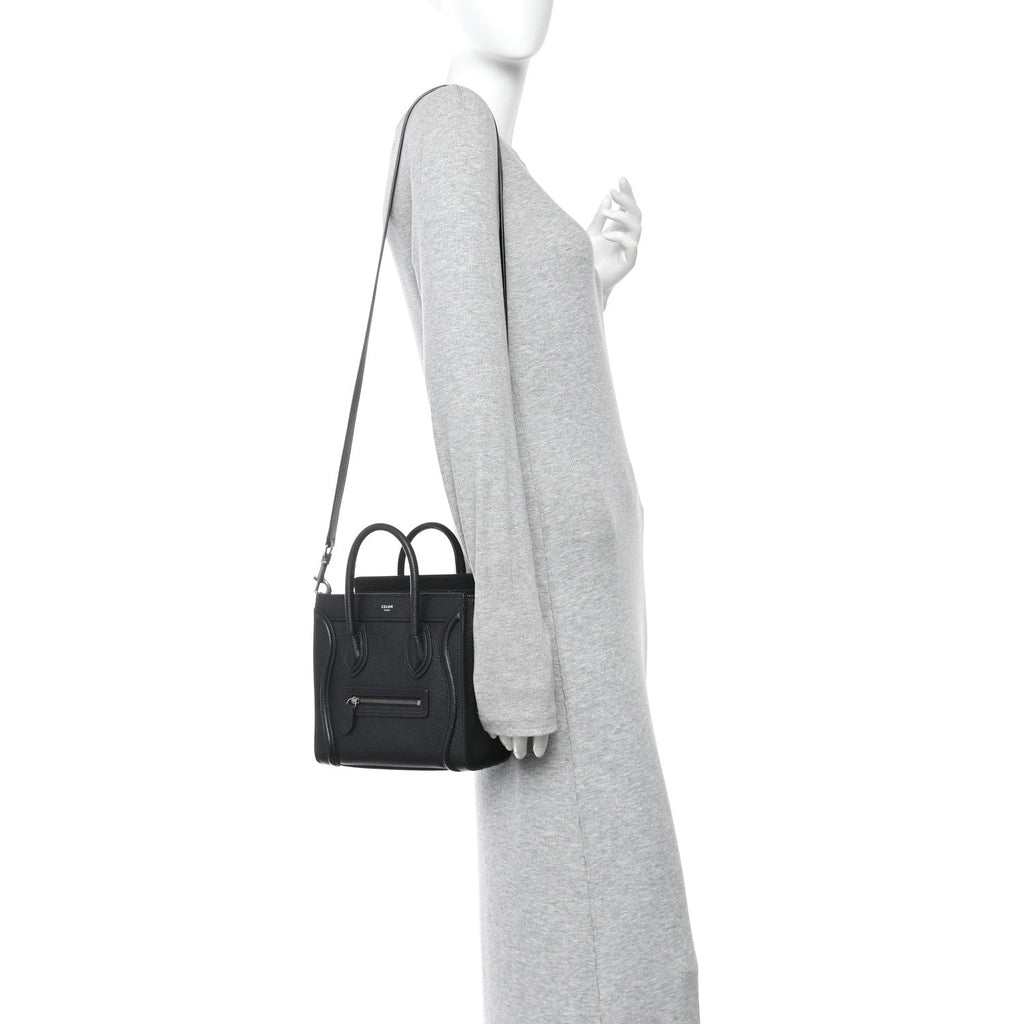 Drummed Calfskin Nano Luggage Black