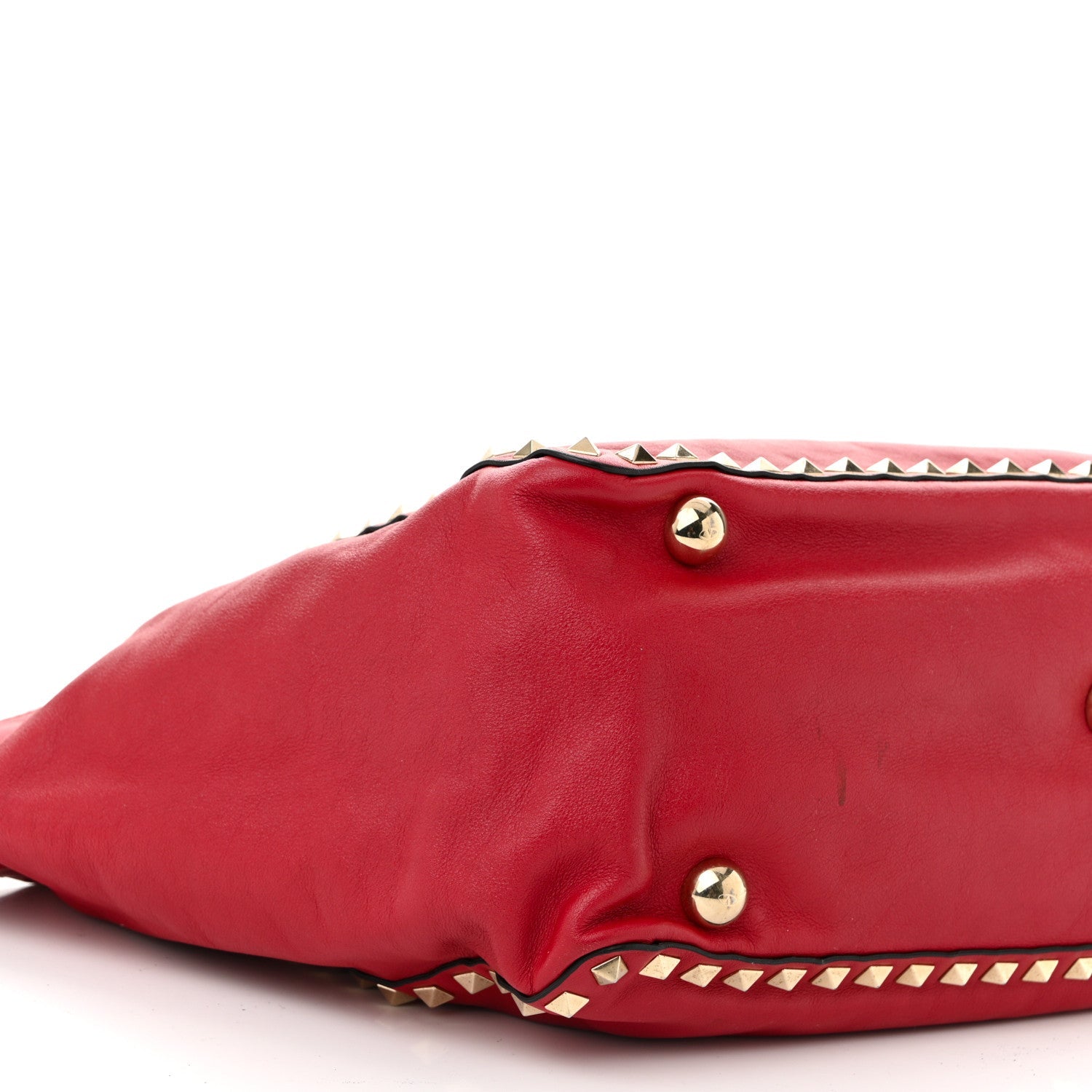 Vitello Medium Rockstud Tote Rosso Valentino