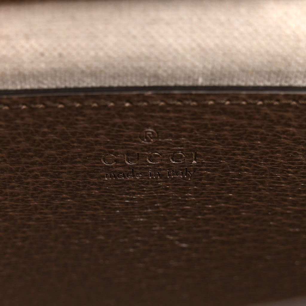 Monogram Jumbo GG Textured Dollar Calfskin Web Small Ophidia Chain Shoulder Bag Camel Ebony New Acero