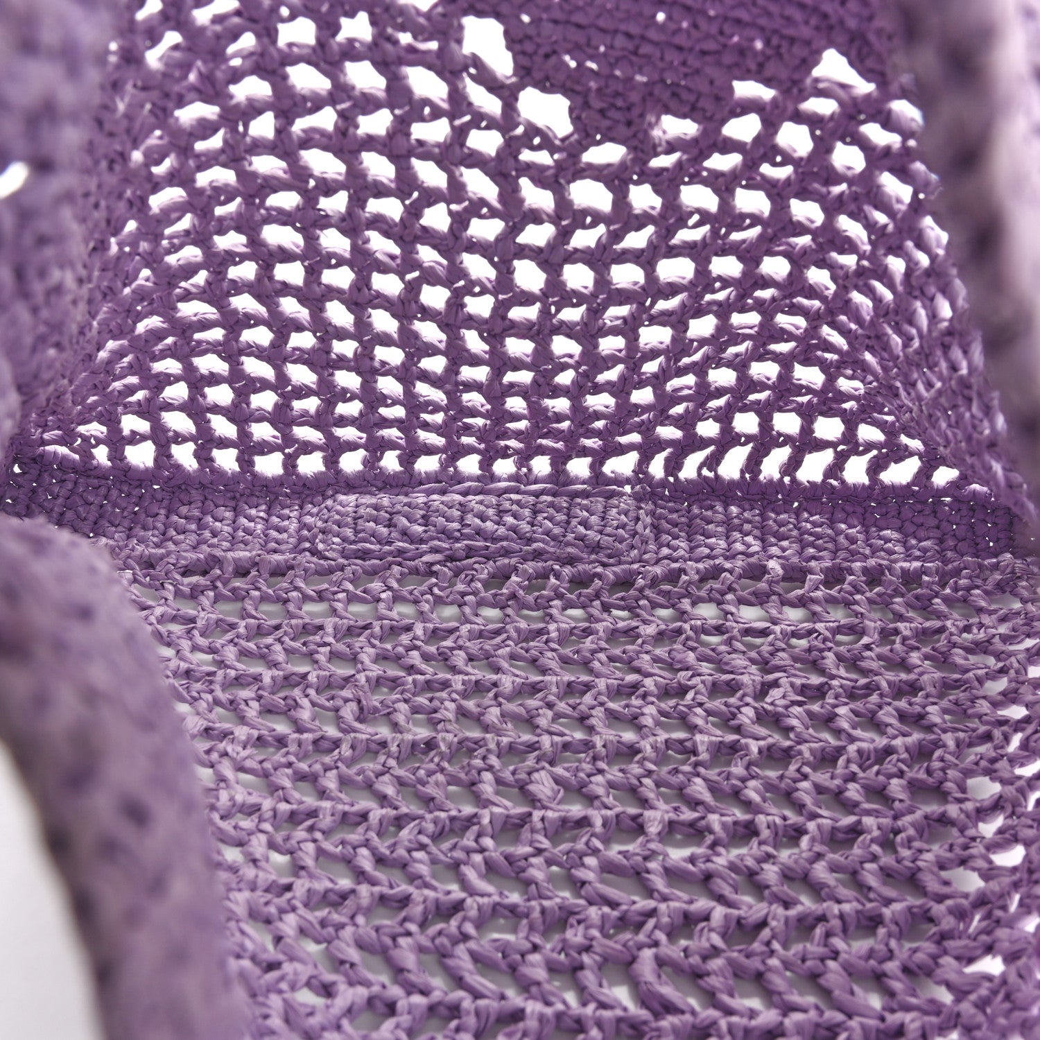Yarn Raffia Effect Crochet Logo Embroidered Tote Bag Lilium