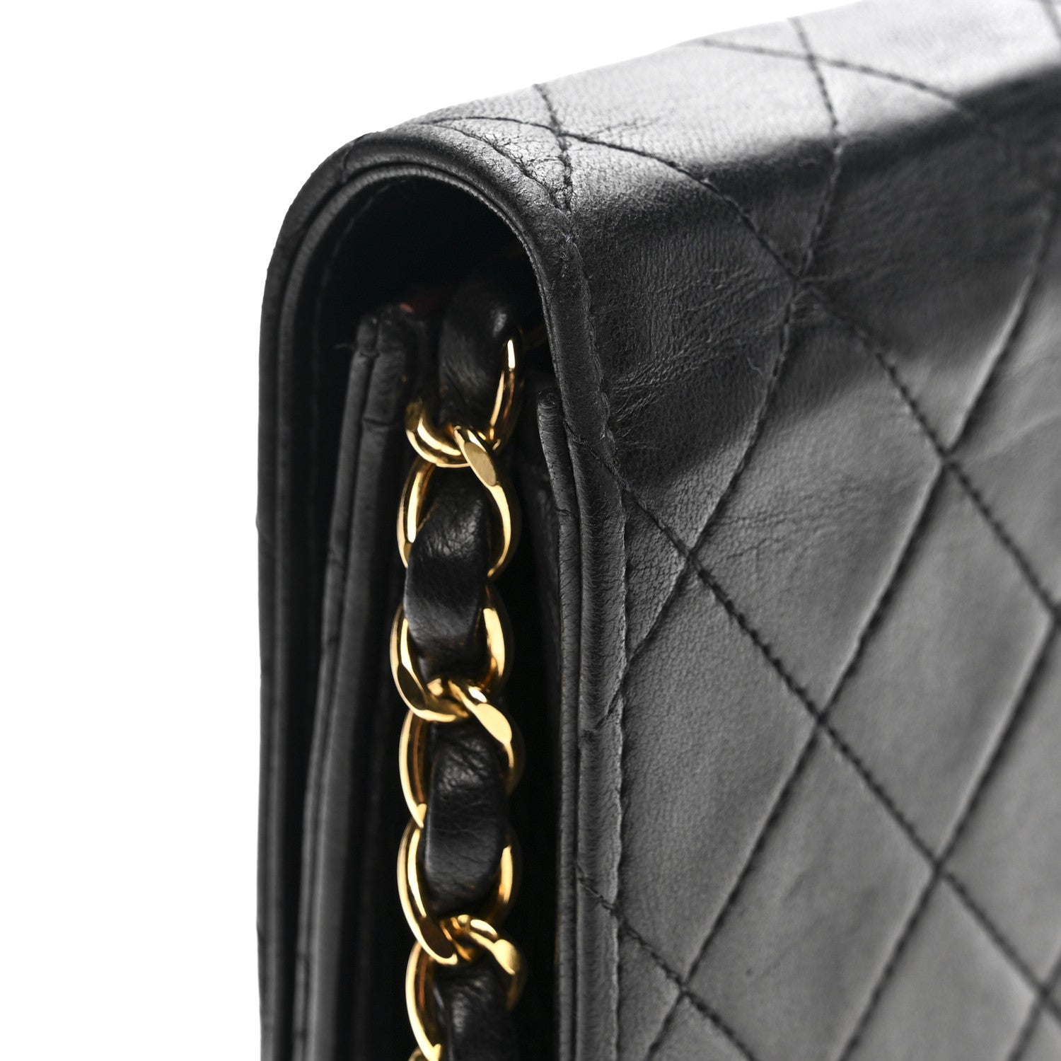 Lambskin Quilted Small Single Flap Bag Black