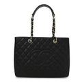 Caviar Quilted Grand Shopping Tote GST Black