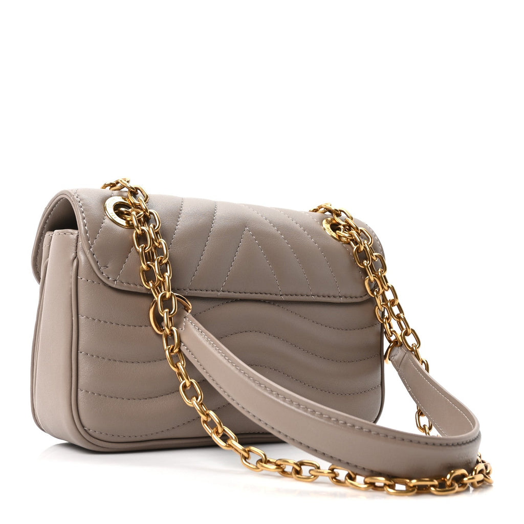 Calfskin LV New Wave Chain Bag Taupe