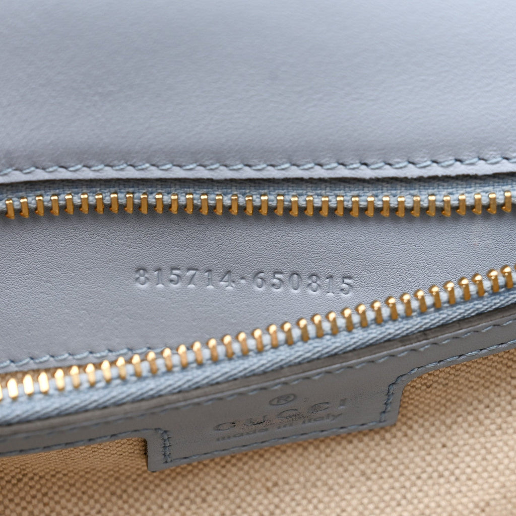 Roxy Calfskin Medium Blondie Top Handle Bag Cloudy Blue