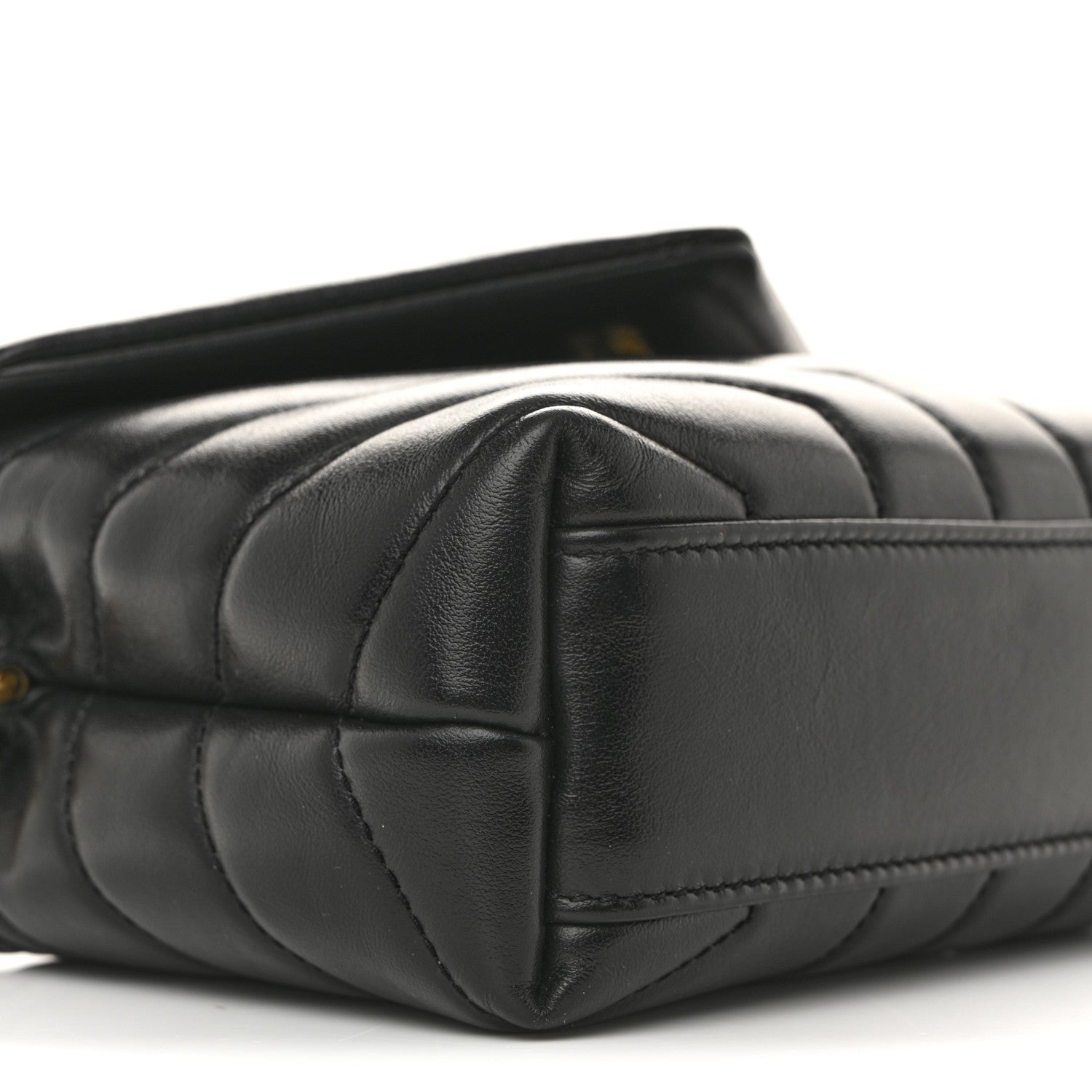 Calfskin Y Quilted Monogram Toy Loulou Crossbody Bag Black