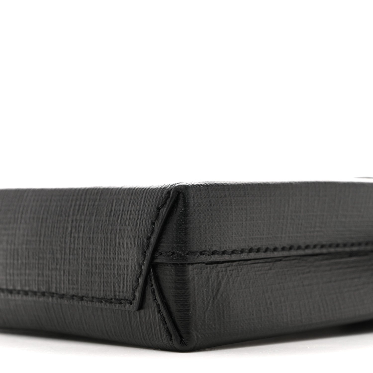 Squared Calfskin Logo Shopping Phone Holder Bag Black