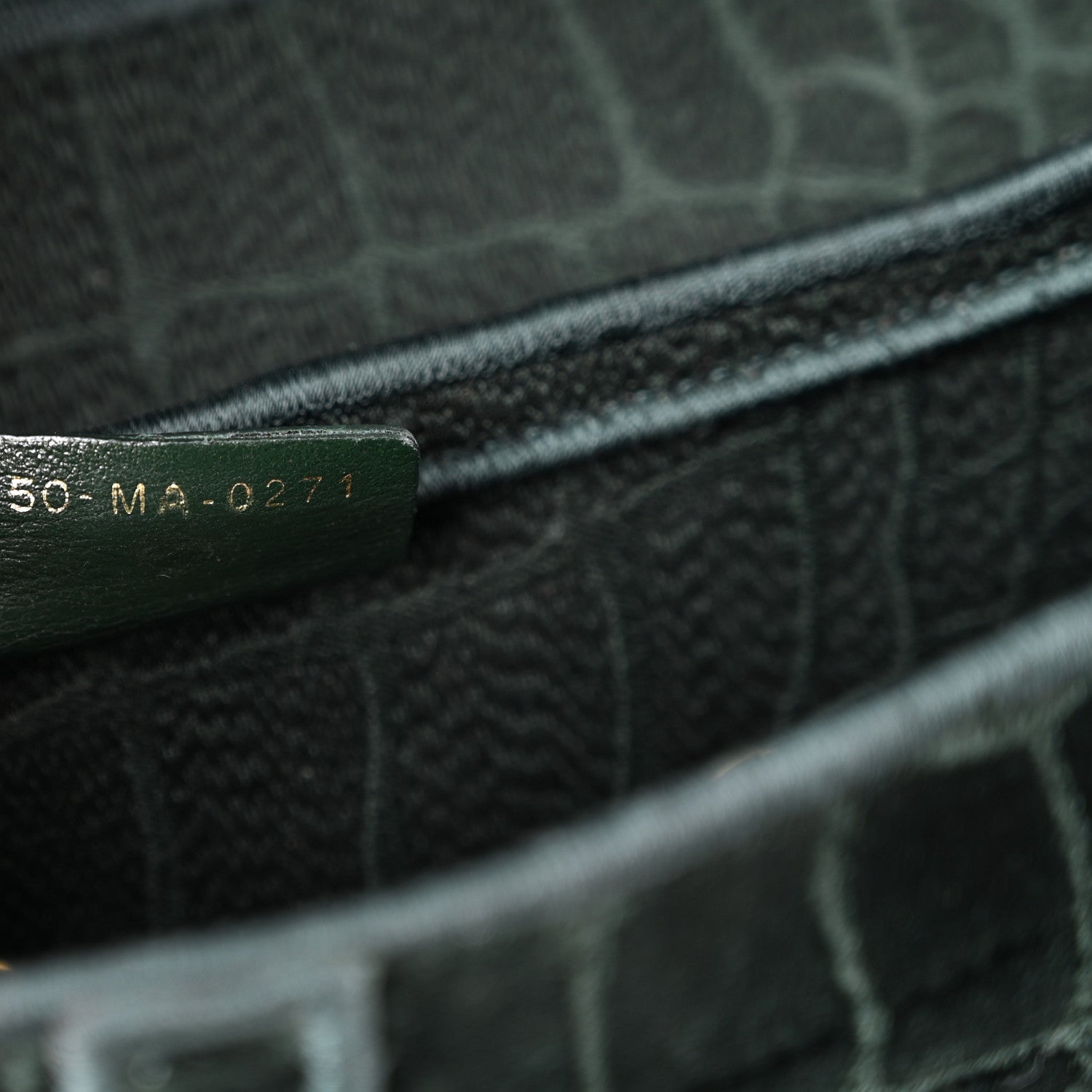 Velvet Crocodile Effect Saddle Bag Green