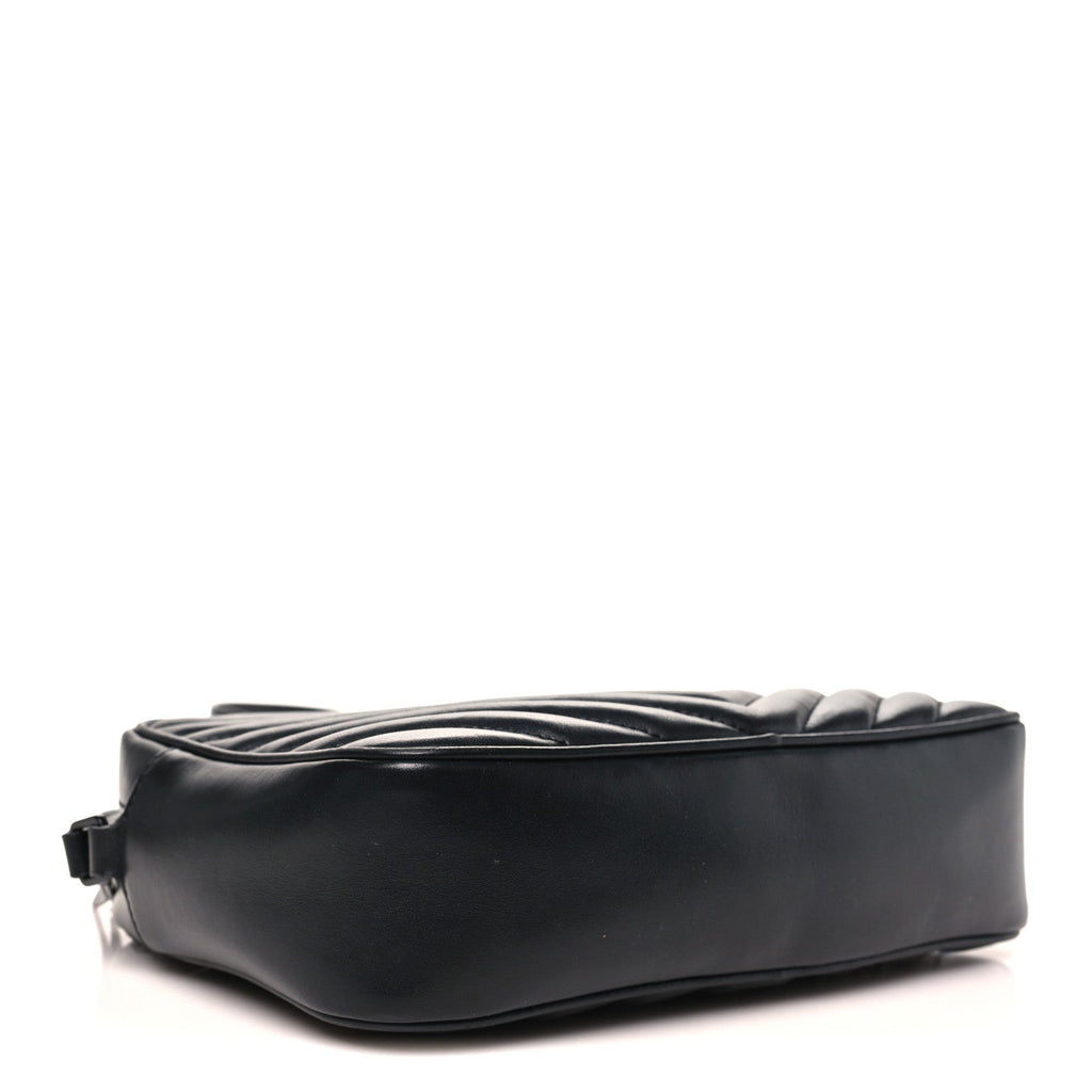 Calfskin Matelasse Monogram Monochrome Lou Camera Bag Black