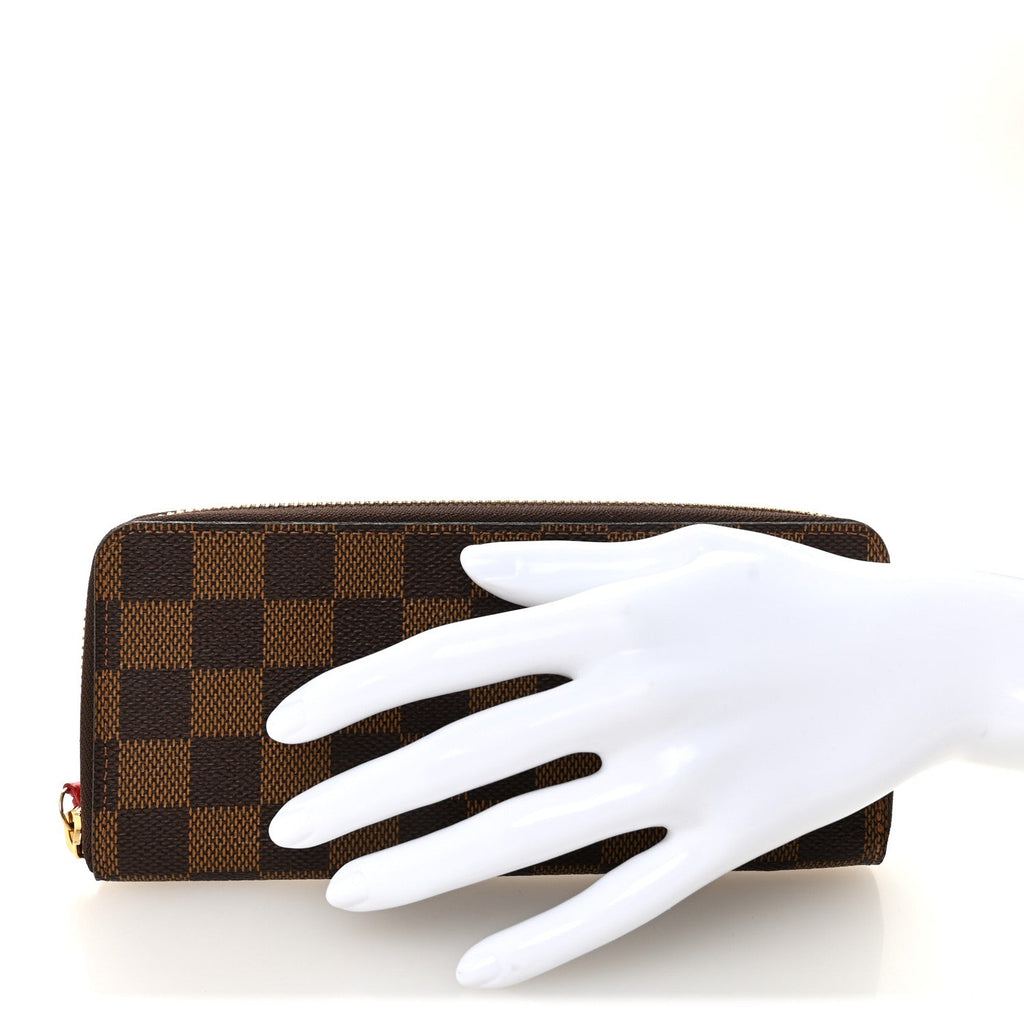 Damier Ebene Clemence Wallet Cherry