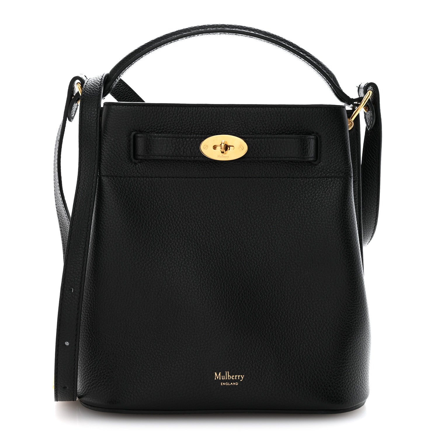Small Classic Grain Islington Bucket Bag Black
