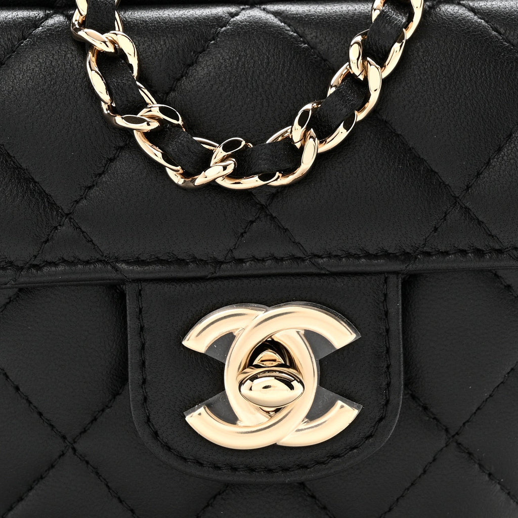 Lambskin Quilted CC In Love Heart Clutch With Chain Black