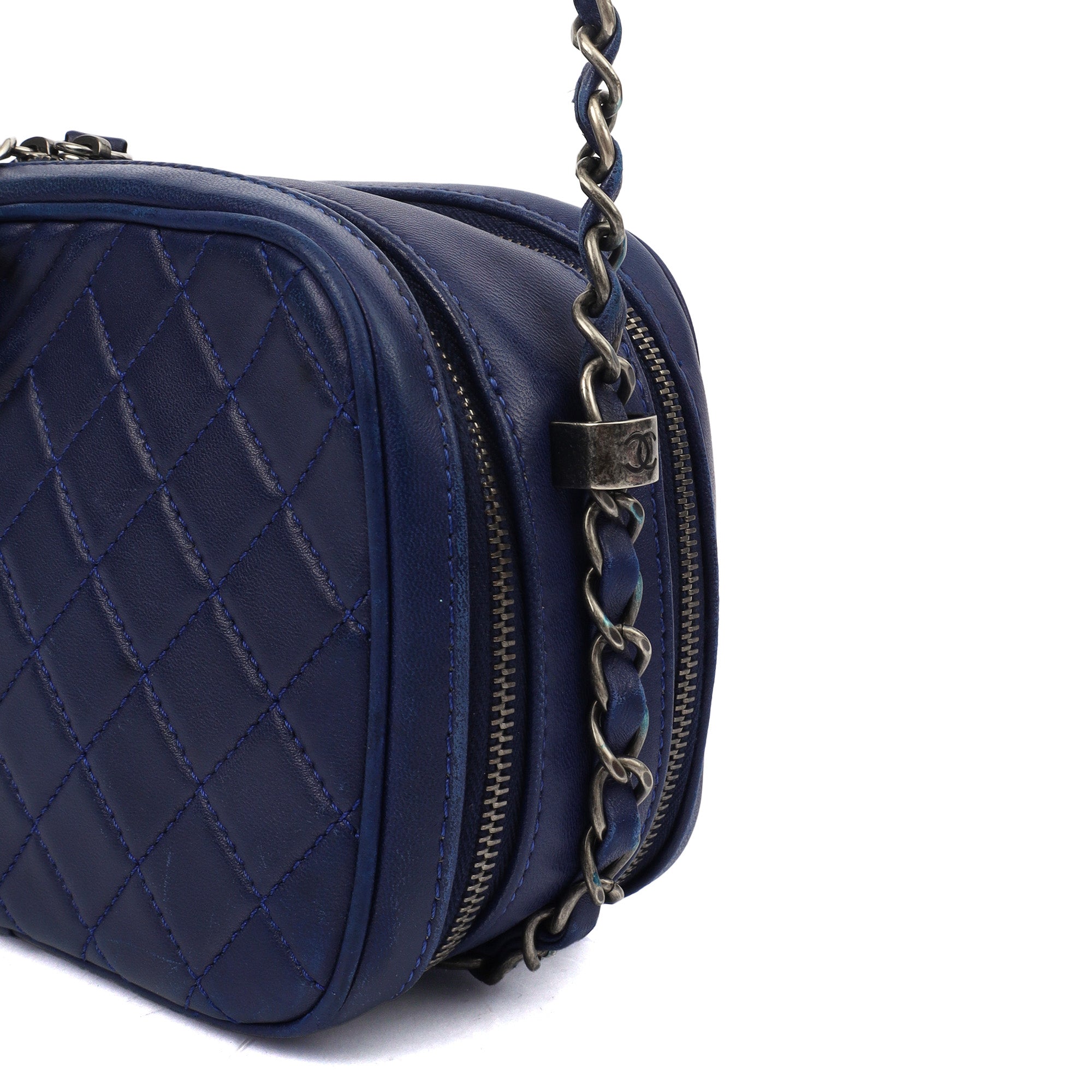 Chanel Cross Body Coco Boy Camera Bag in Navy, Calfskin Leather