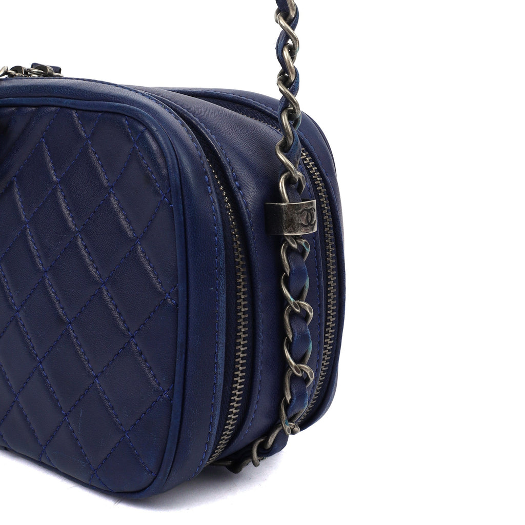 Chanel Cross Body Coco Boy Camera Bag in Navy, Calfskin Leather