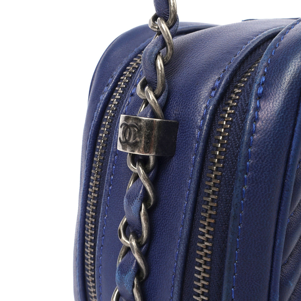 Chanel Cross Body Coco Boy Camera Bag in Navy, Calfskin Leather