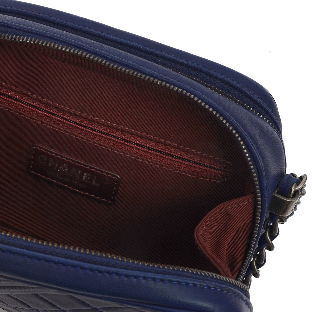 Chanel Cross Body Coco Boy Camera Bag in Navy, Calfskin Leather