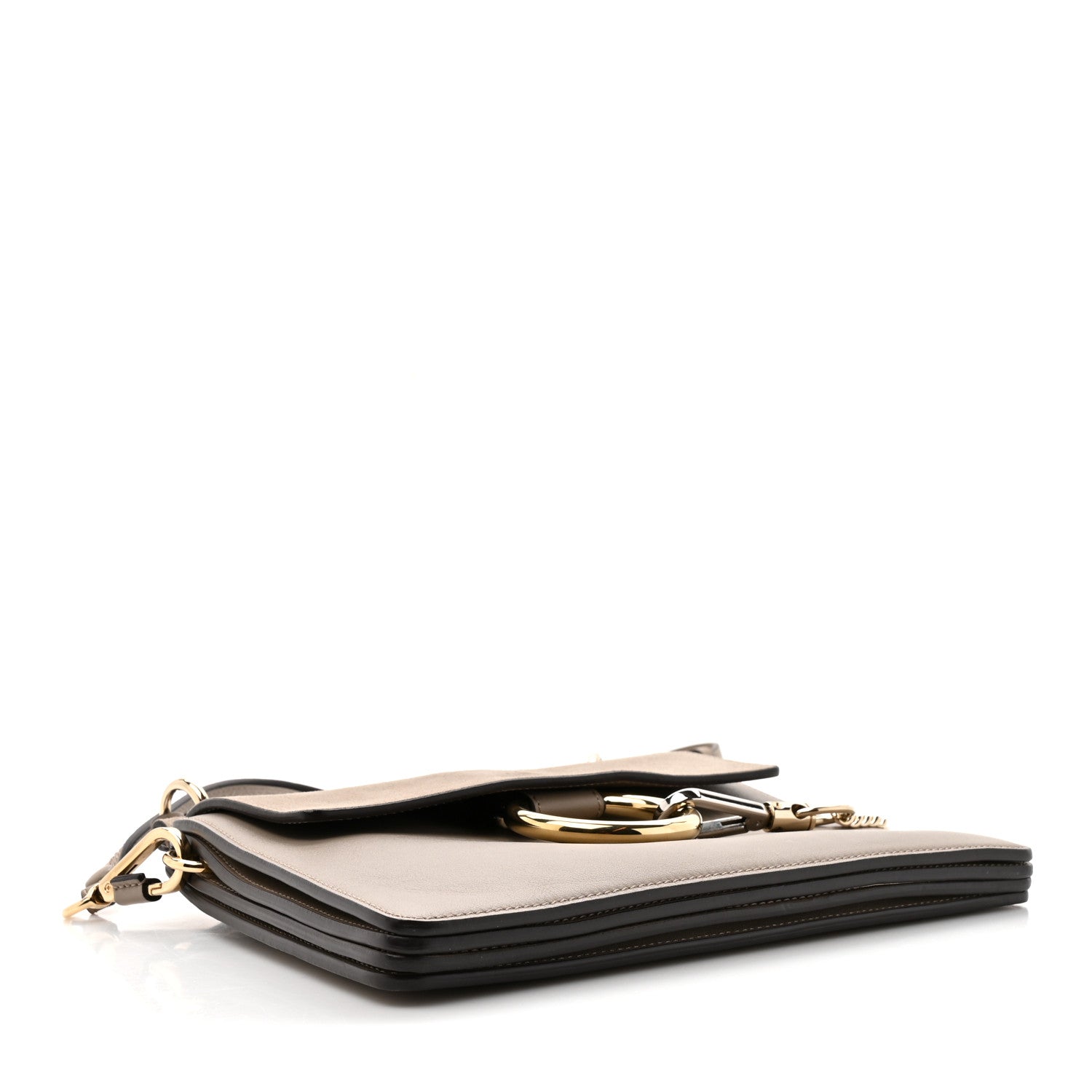 Suede Calfskin Small Faye Top Handle Bag Motty Grey