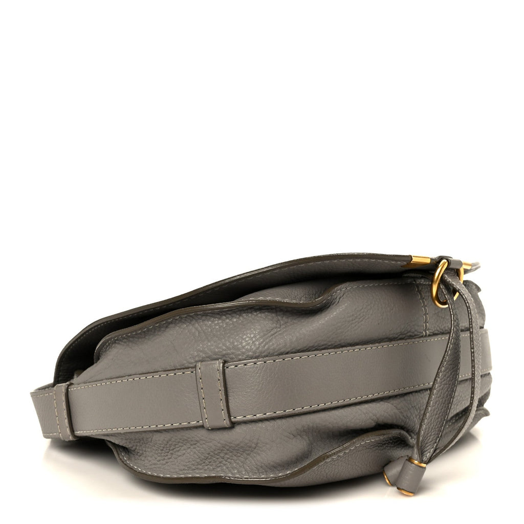 Calfskin Medium Marcie Round Crossbody Bag Cashmere Grey
