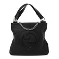 Sakai Be Green Calfskin Diagonal Stitched Small Blondie Tote Black