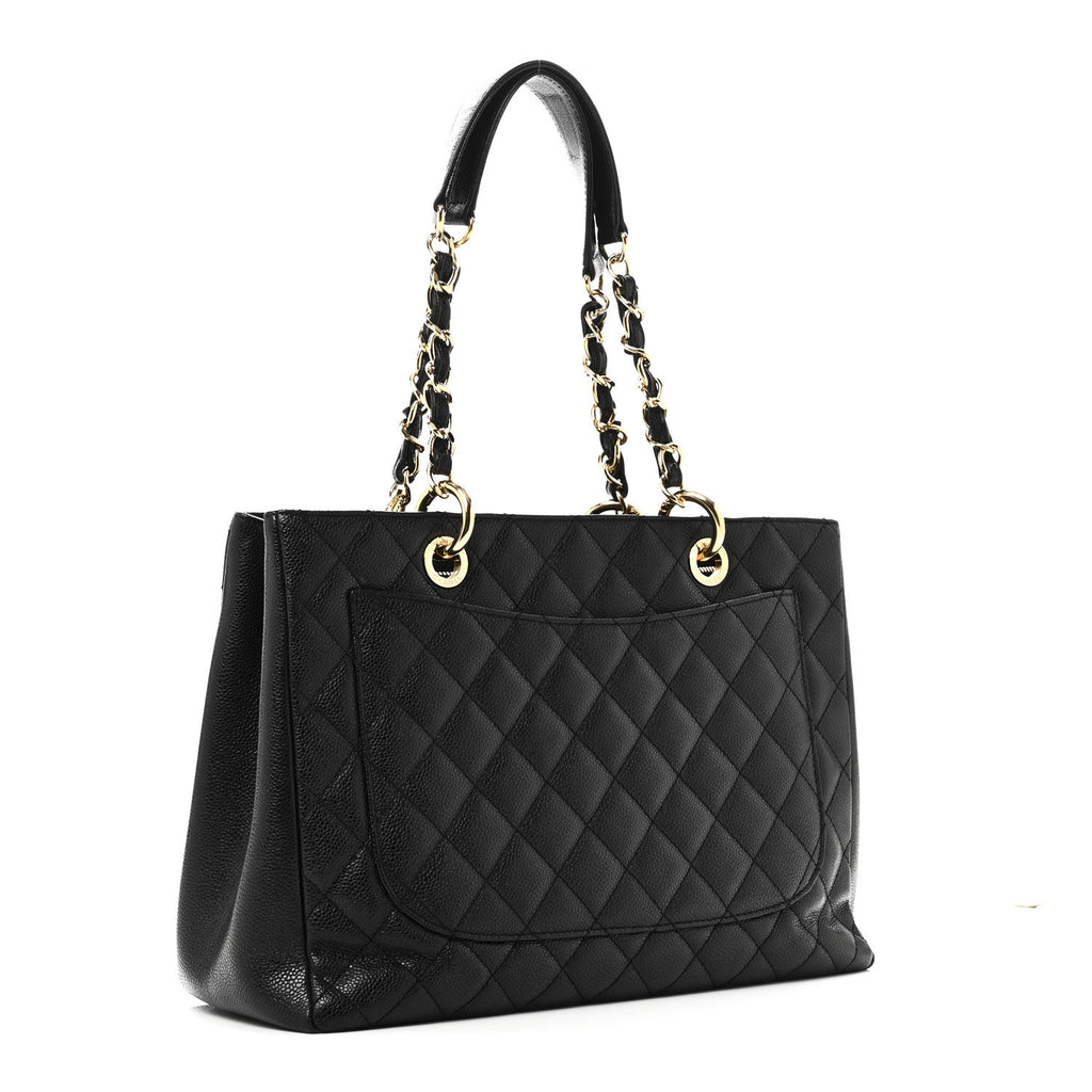 Caviar Quilted Grand Shopping Tote GST Black