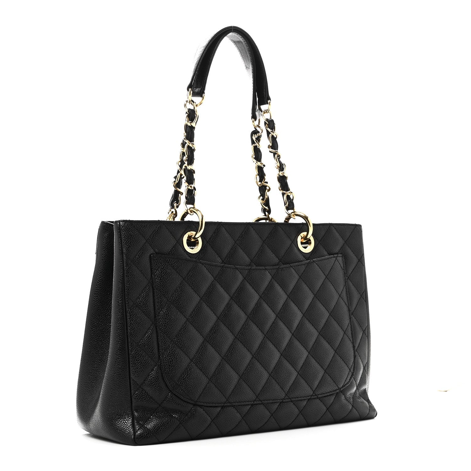 Caviar Quilted Grand Shopping Tote GST Black