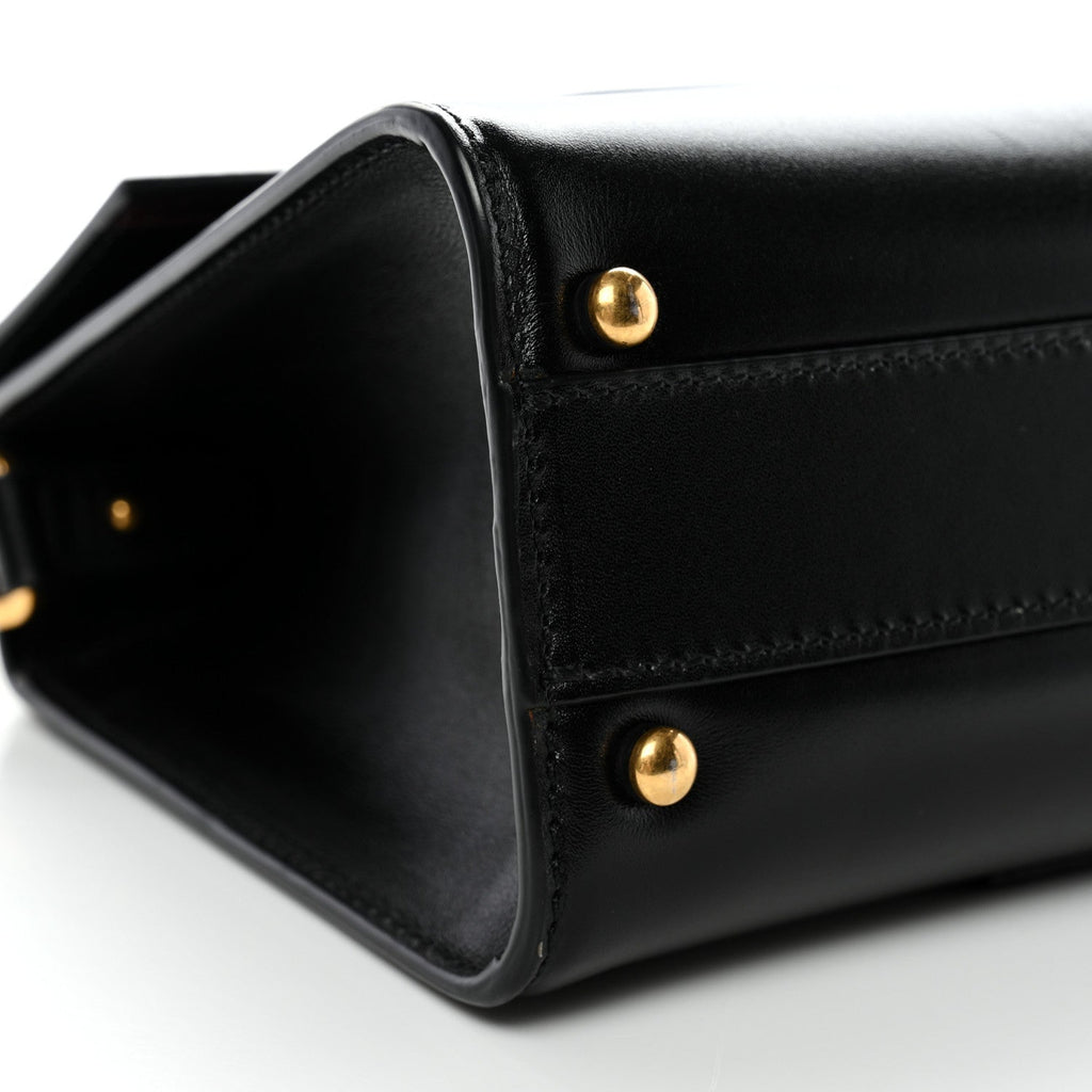 Calfskin Mini VSling Top Handle Bag Black