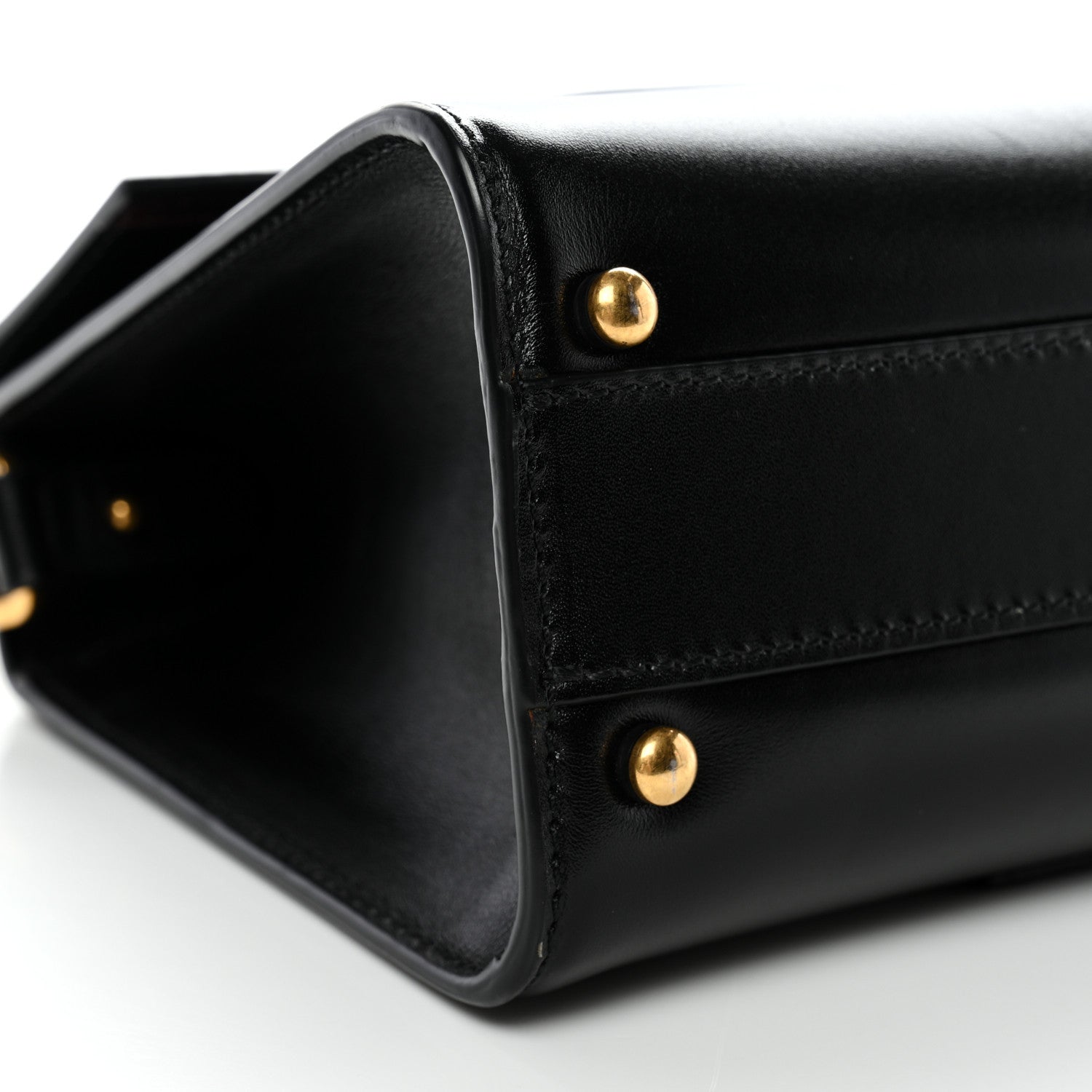 Calfskin Mini VSling Top Handle Bag Black