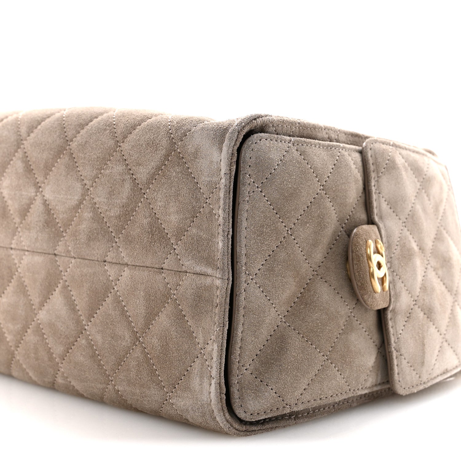 Suede Quilted Small Chanel 25 Handbag Dark Grey