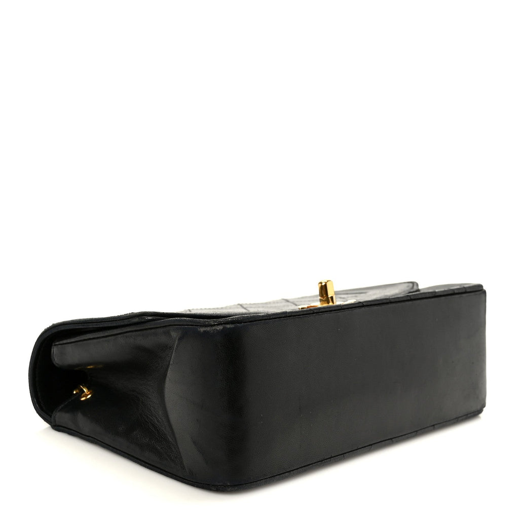 Lambskin Quilted Small Single Flap Black