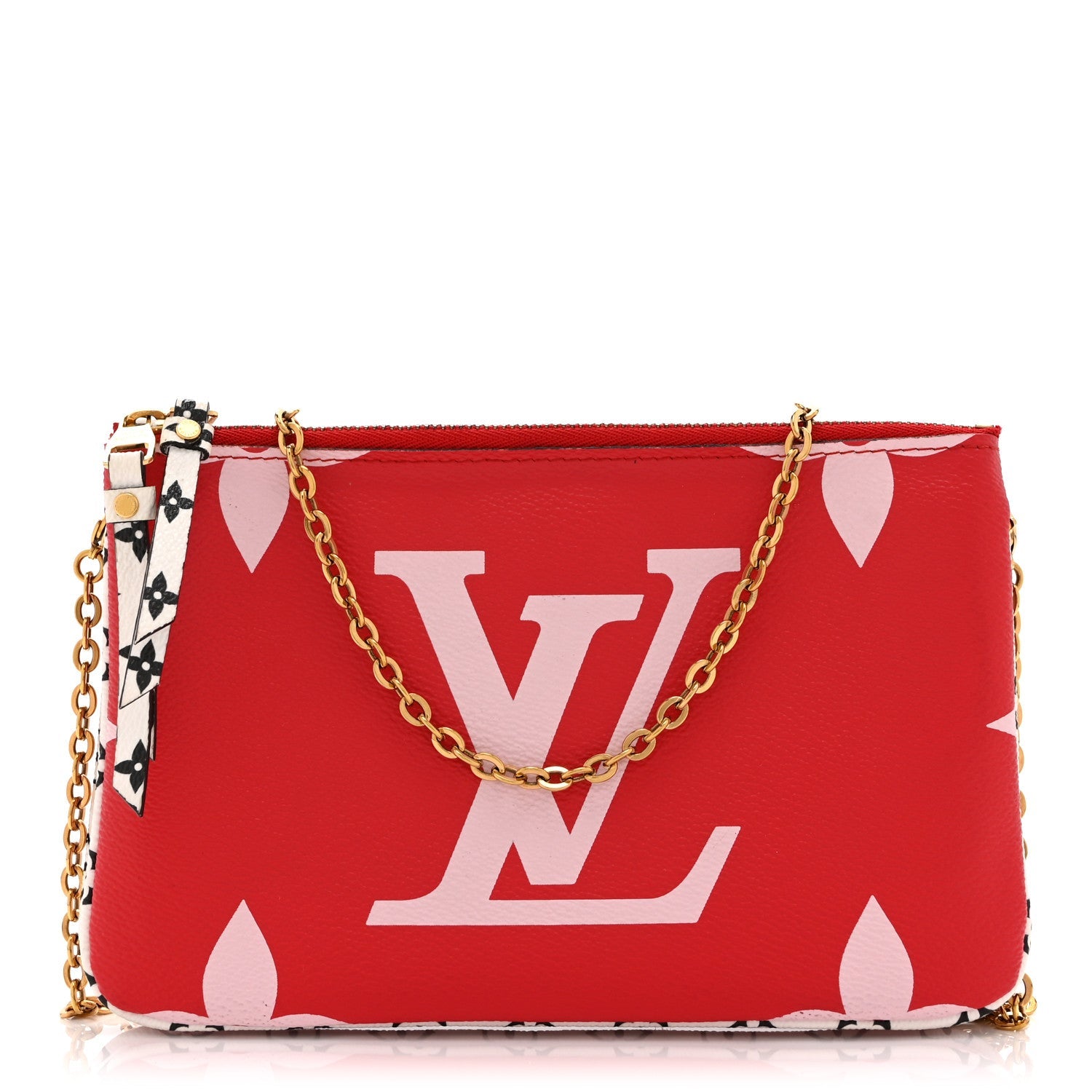 Monogram Giant Double Zip Pochette Rouge
