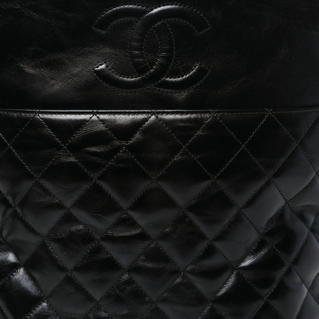 Crumpled Calfskin En Vogue Rope Hobo Bag Black