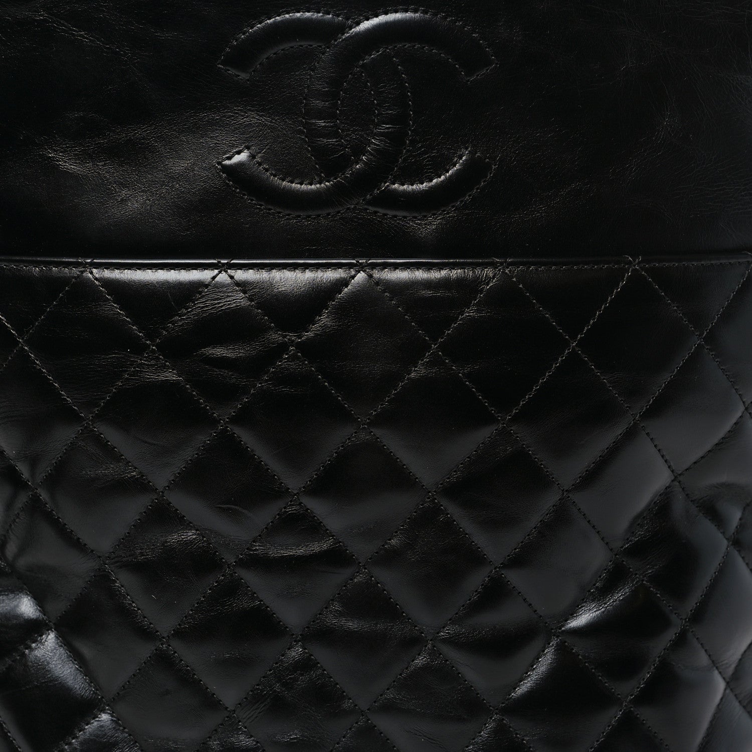 Crumpled Calfskin En Vogue Rope Hobo Bag Black