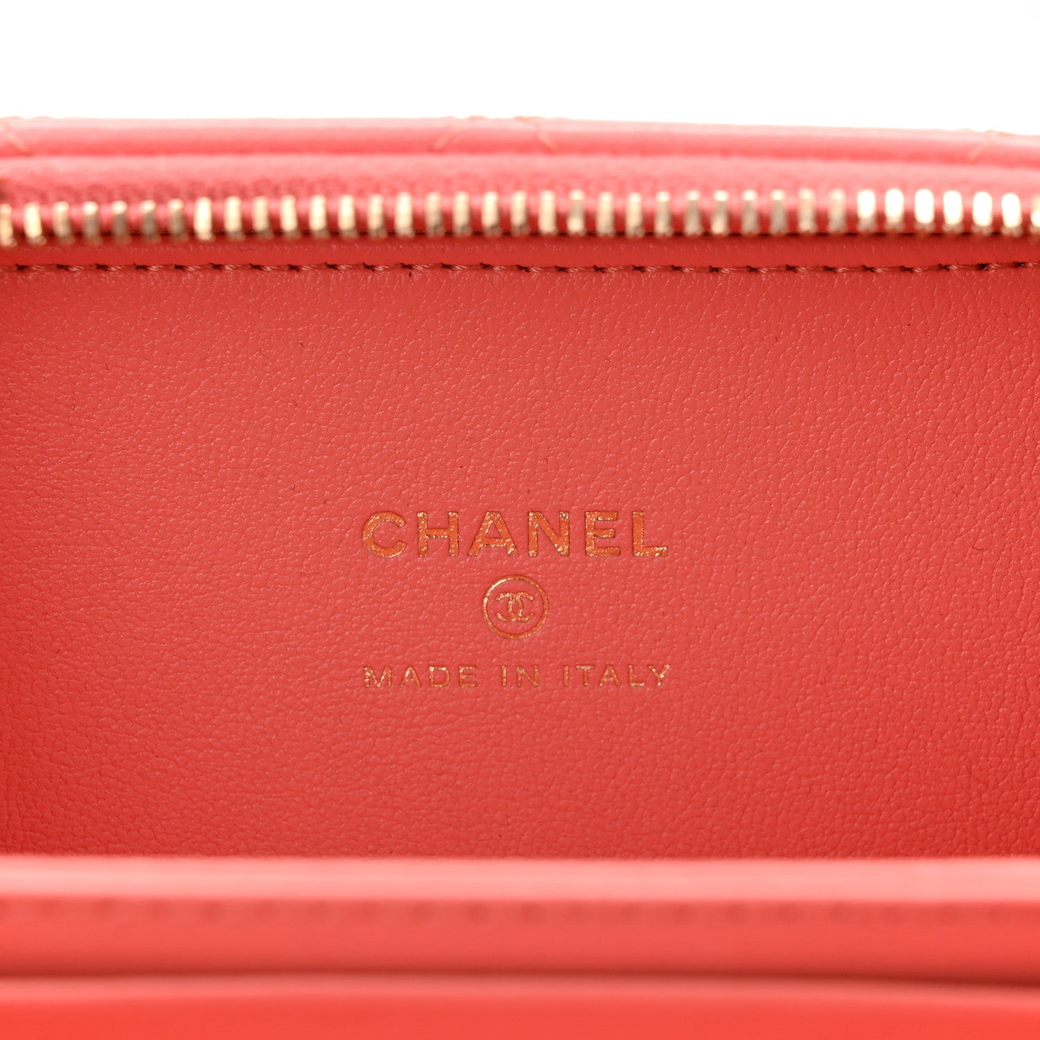 Lambskin Quilted Top Handle Mini Vanity Case Pink