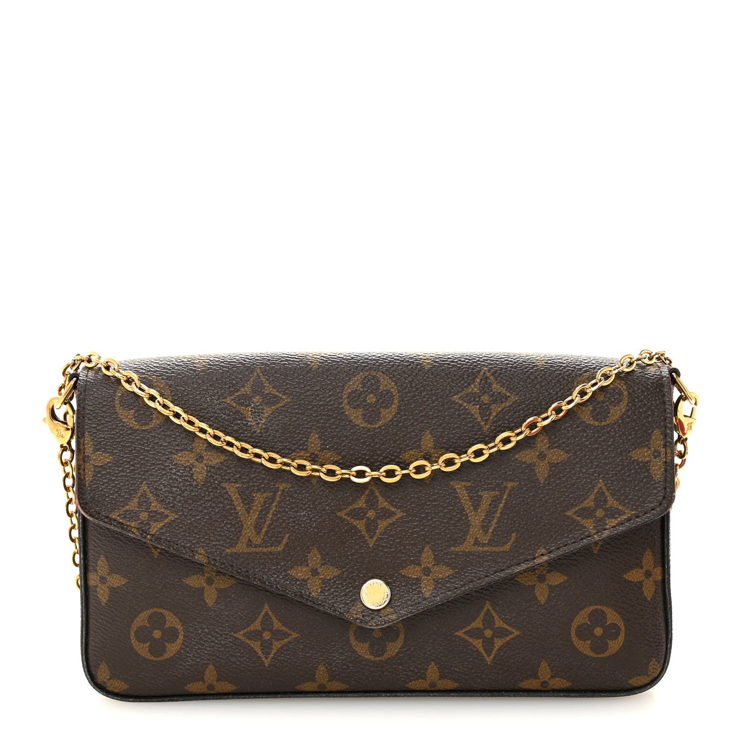 Monogram Pochette Felicie Chain Wallet Fuchsia