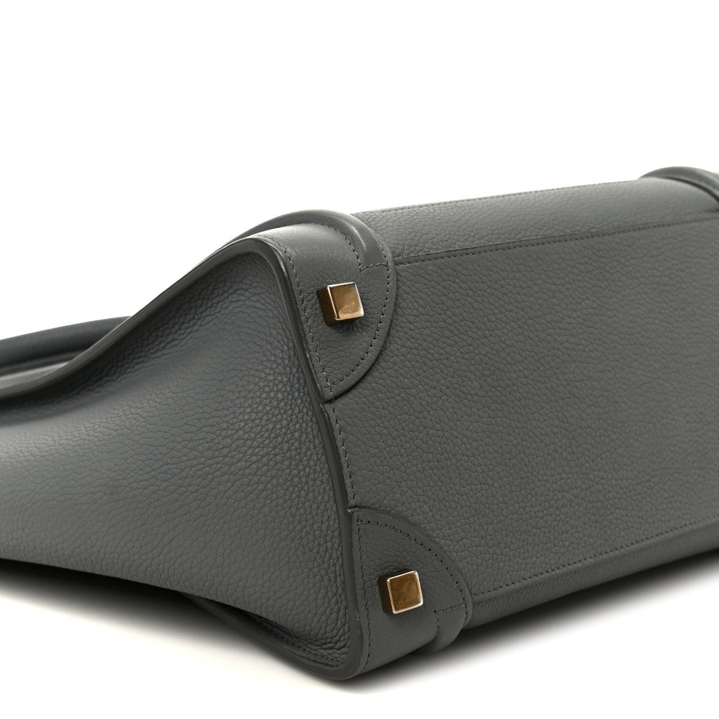 Baby Drummed Calfskin Micro Luggage Kohl