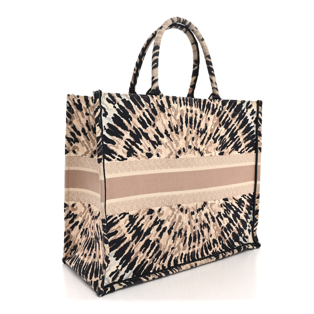 Canvas Embroidered Tie Dye Large Book Tote Multicolor