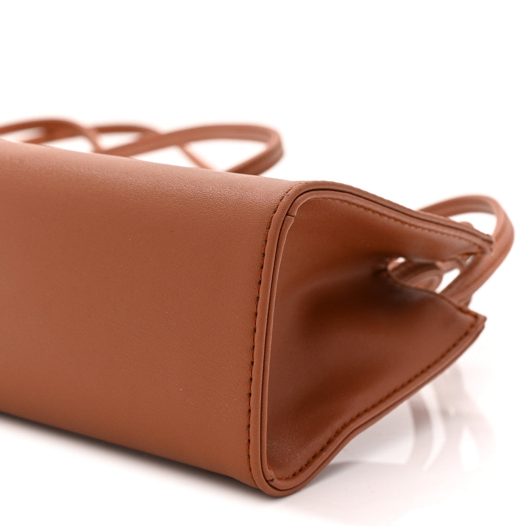 Vegan Leather Small Shopping Bag Tan
