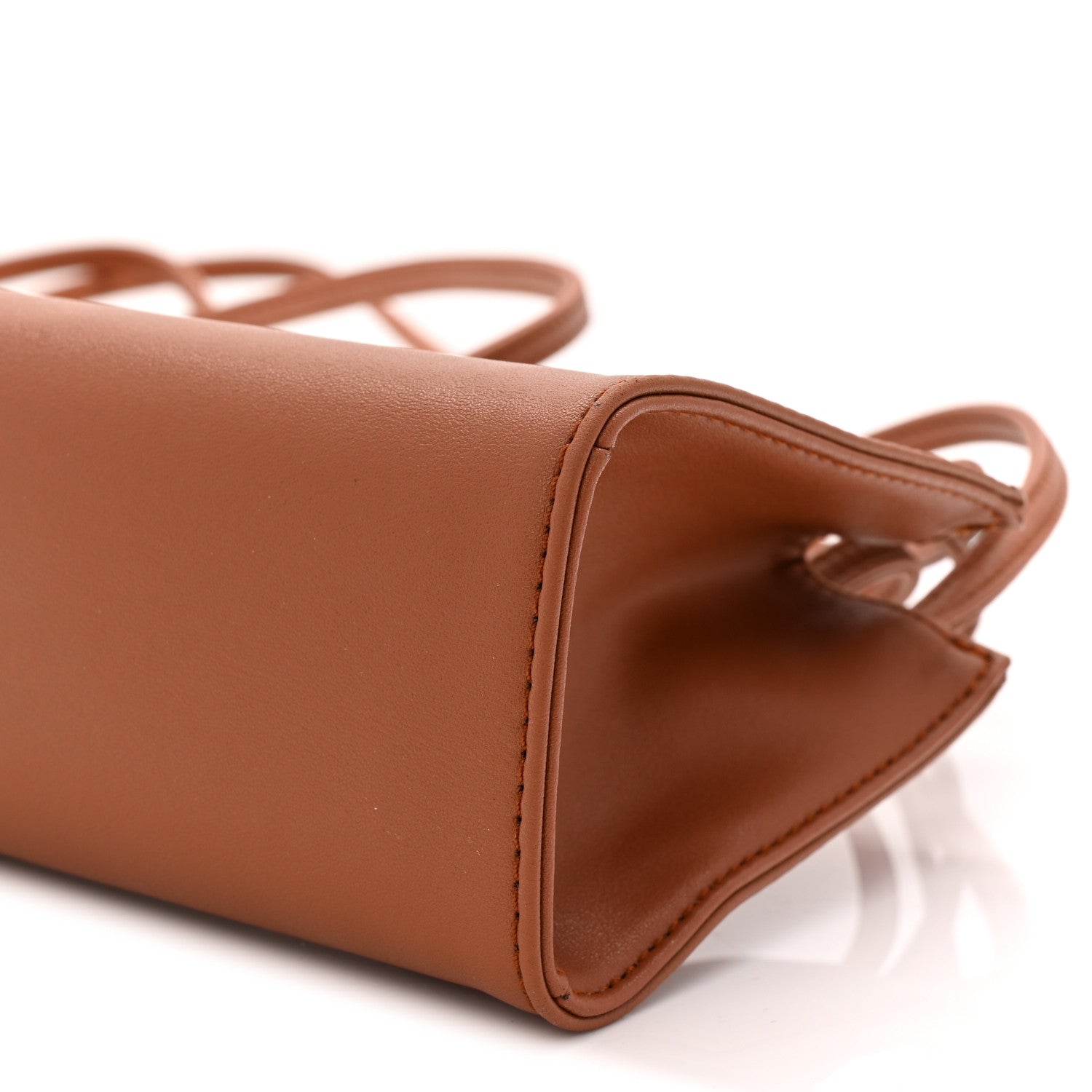Vegan Leather Small Shopping Bag Tan
