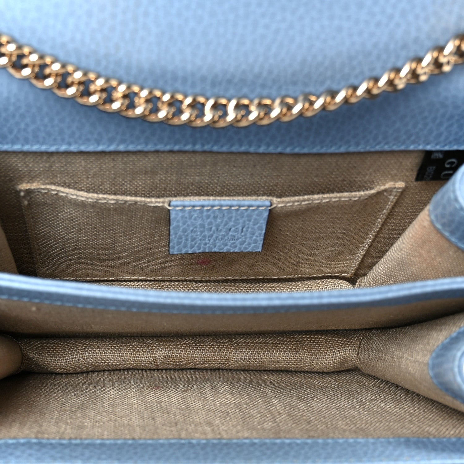 Dollar Calfskin Small Interlocking G Shoulder Bag Mineral Blue