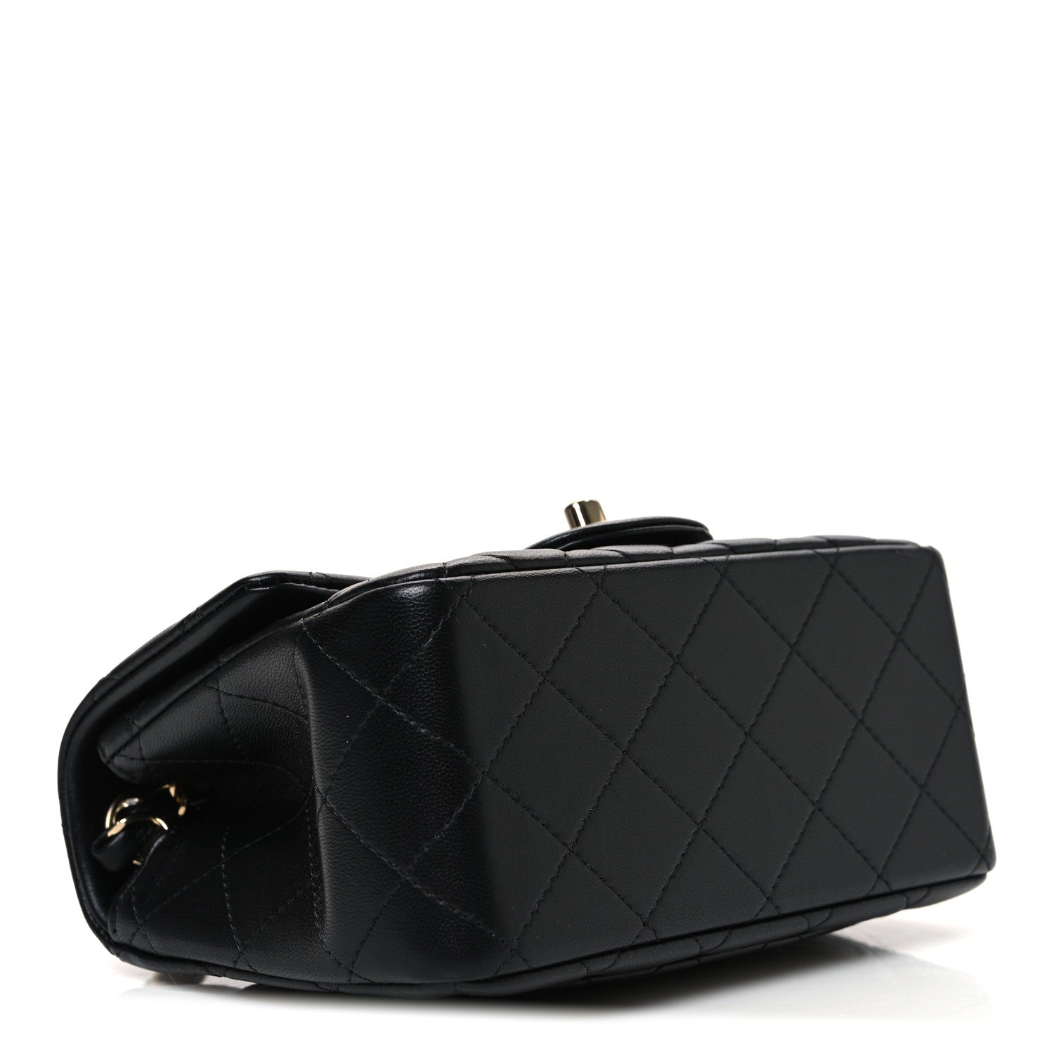 Lambskin Quilted Mini Square Flap Black