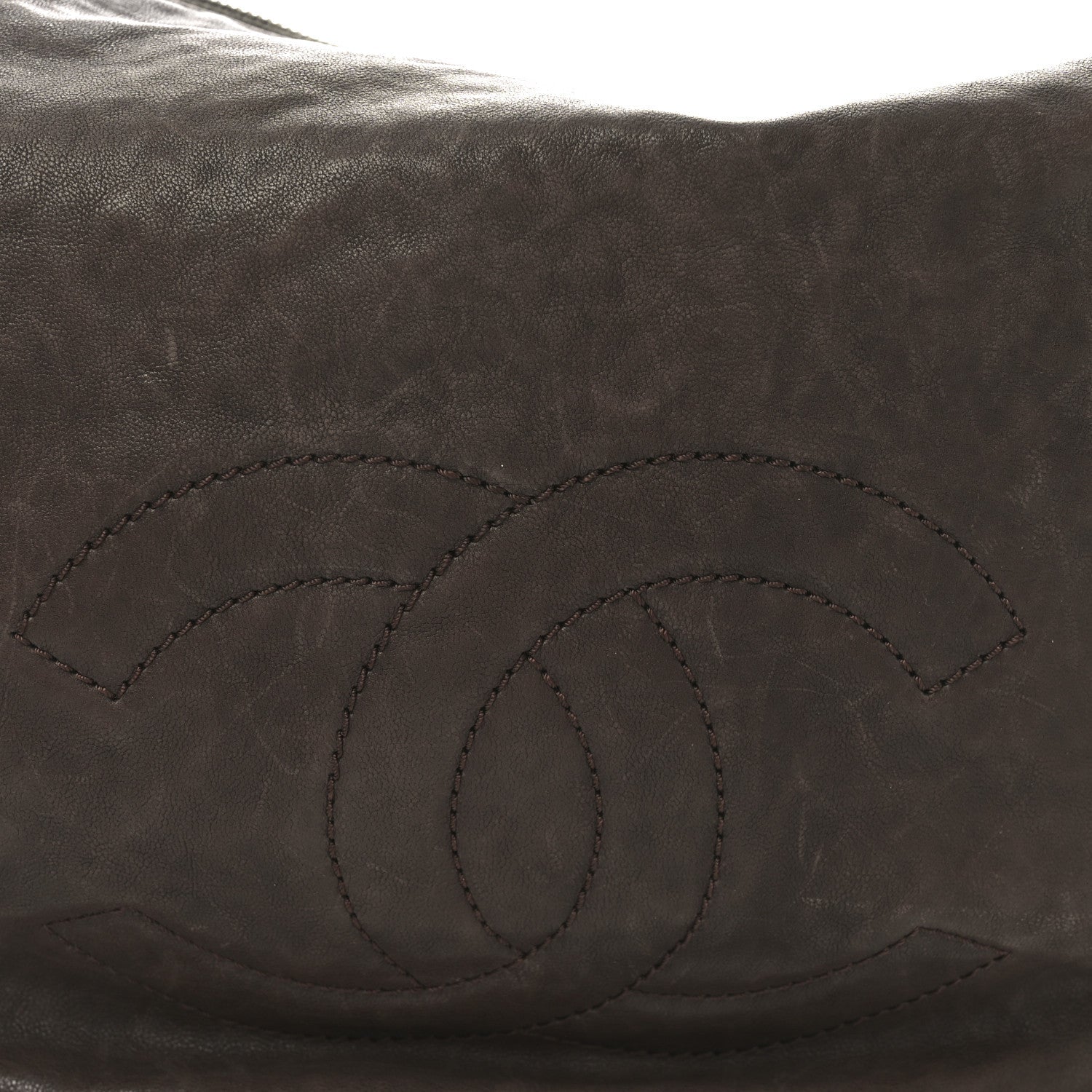 Calfskin Modern Chain Hobo Brown