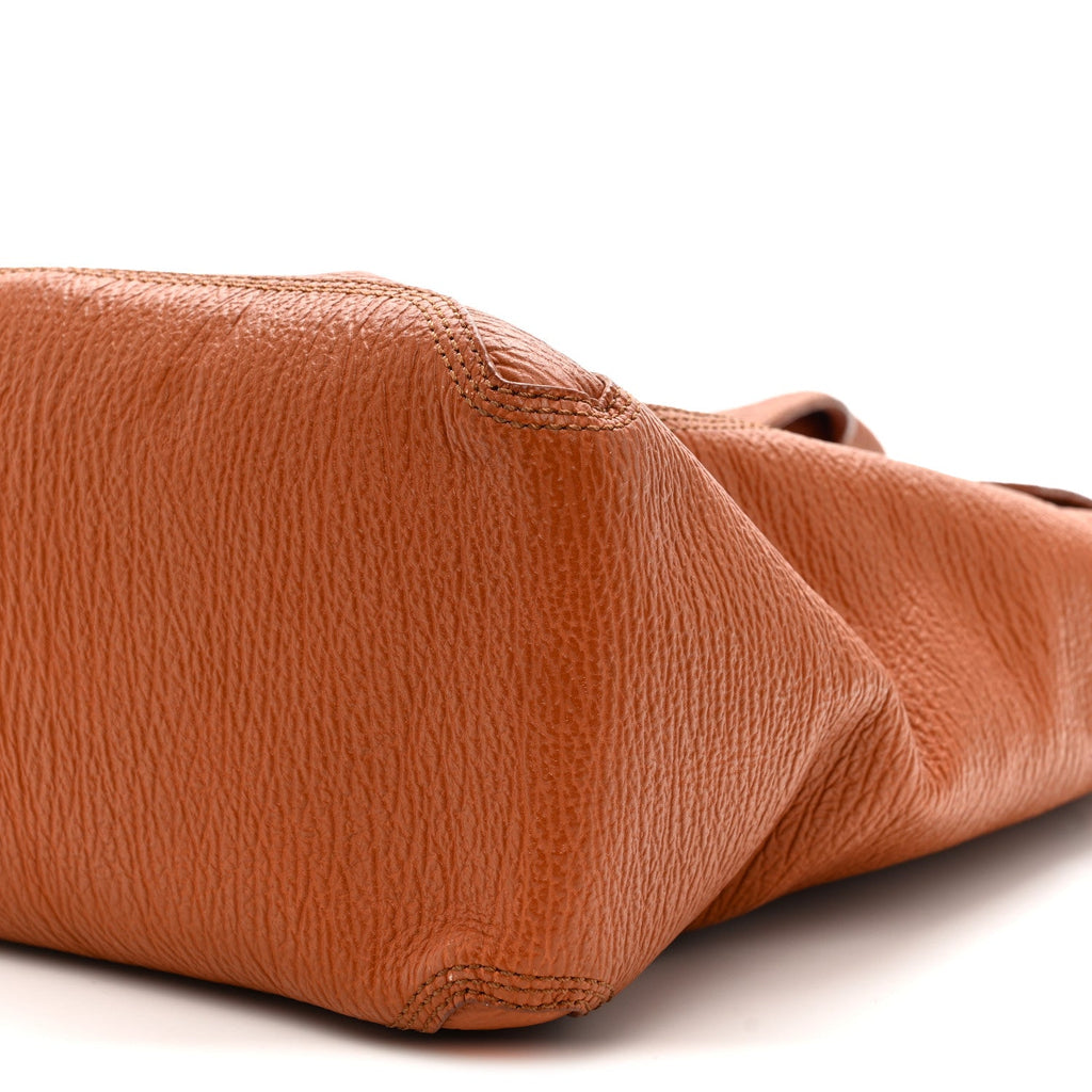 Textured Calfskin Large Pashli Satchel Amber