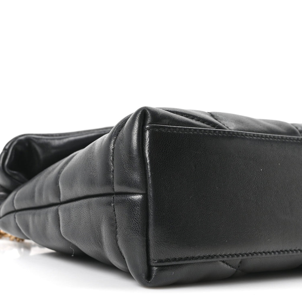 Lambskin Quilted Toy Loulou Puffer Monogram Chain Satchel Black