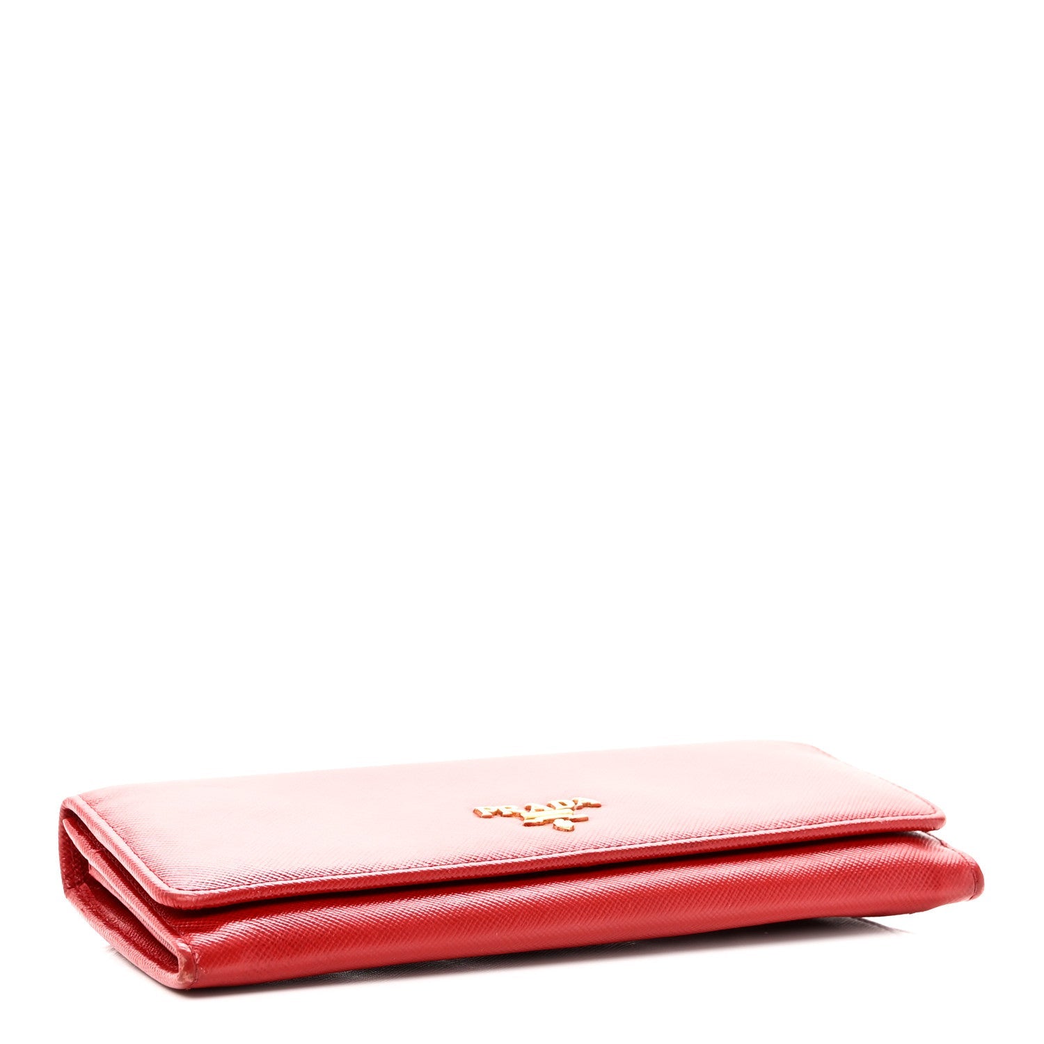 Saffiano Metal Continental Flap Wallet Fuoco